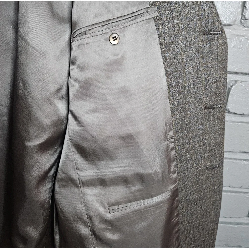 Patrick James Men's Suit Jacket Blazer Sport Coat Wool Linen Silk Tan‎ Size 44R